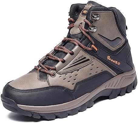 WCCICSS Men's Waterproof Hiking Boots Mid Outdoor Trekking Shoes Work Boots for Men